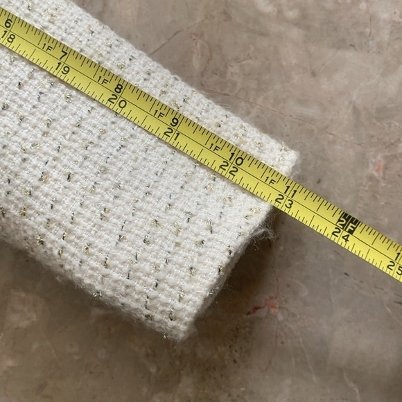 JCrew Tweed Blazer with Metallic Thread size 0 cream beige‎ classic elegant - Picture 11 of 15